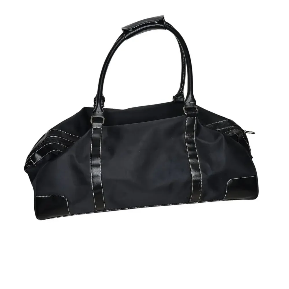 Vintage 90s Estee Lauder Men Black Travel Duffel Bag Weekender GWP